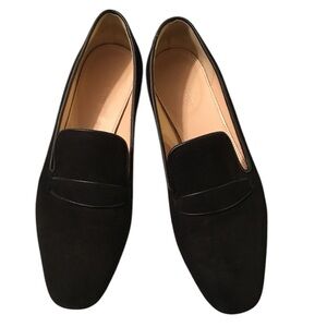 J.Crew Women's Georgia Black Suede Slip-On Loafers Size 9.5 US